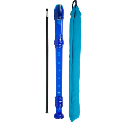Image of Tiger Descant Recorder - Blue - Carry Case & Cleaning Rod