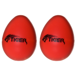 Tiger Egg Shakers Plastic Percussion Maracas Musical Shakers Red