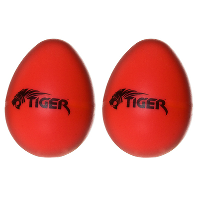 Image of Tiger Egg Shakers Plastic Percussion Maracas Musical Shakers - Red