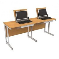Image of SmartTop ICT Computer Desk 1650mm Right Hand Maple