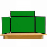 Image of Midi Desk Top Display Stand Black Frame/Green Fabric