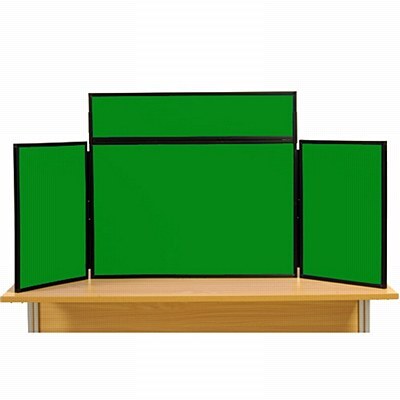 Midi Desk Top Display Stand Black Frame/Green Fabric