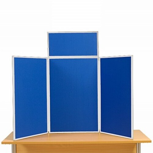 3 Panel Maxi Desk Top Display Stand Grey Frame/Royal Fabric