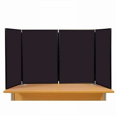 4 Panel Maxi Desk Top Display Stand Black Frame/Black Fabric