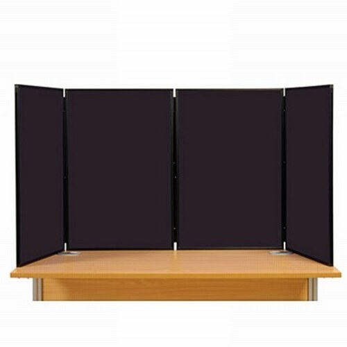 4 Panel Maxi Desk Top Display Stand Black Frame/Black Fabric