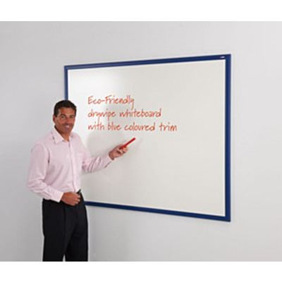 WriteOn Eco-Friendly Whiteboard 2400 x 1200mm Blue frame