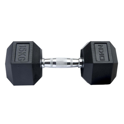 Image of DKN 15 kg Rubber Hex Dumbbell