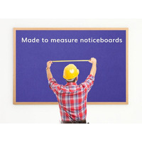 Image of Made to Measure Felt Noticeboard Up to 1200x1200mm Blue Fabric Oak Frame