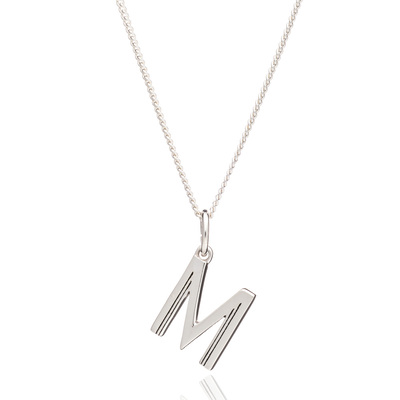 This Is Me 'M' Alphabet Necklace - Silver