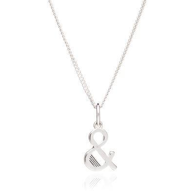 '&' Alphabet Necklace - Silver