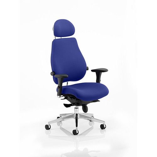 Chiro Plus 'Ultimate' Posture Chair Stevia Blue Fabric