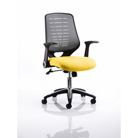 Image of Relay Mesh Back Task Chair Senna Yelllow Seat Silver Back