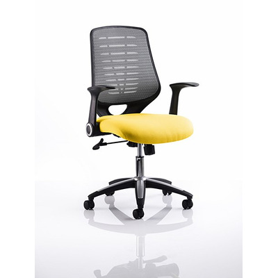 Relay Mesh Back Task Chair Senna Yelllow Seat Silver Back
