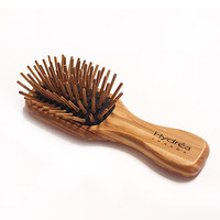 Image of Hydrea London Olive Wood Travel Hair Brush with Anti-Static Pins
