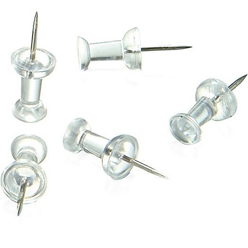 Push Pins Pack of 200 Transparent
