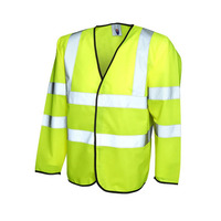 Image of UC802 High Vis Yellow Long Sleeve Vest