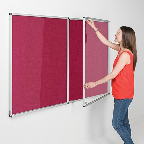 Eco-Colour Resist-a-Flame Tamperproof Noticeboard 1200 x 1800mm RASPBERRY