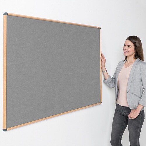 Shield Wood Effect Alu Frame Eco-Colour Noticeboard 1200 x 1800mm GREY