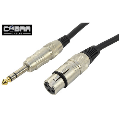 XLR (F) To Stereo 1/4 inch Jack Lead 10m