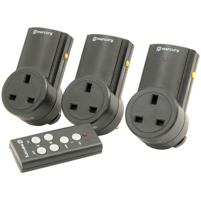 Mercury Set Of 3 Remote Control Socket Adaptors