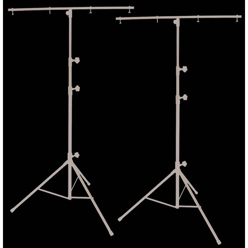 2 x Lighting Stands with T-Bar for DJ, Stage or Photography Lights Height 2.7M