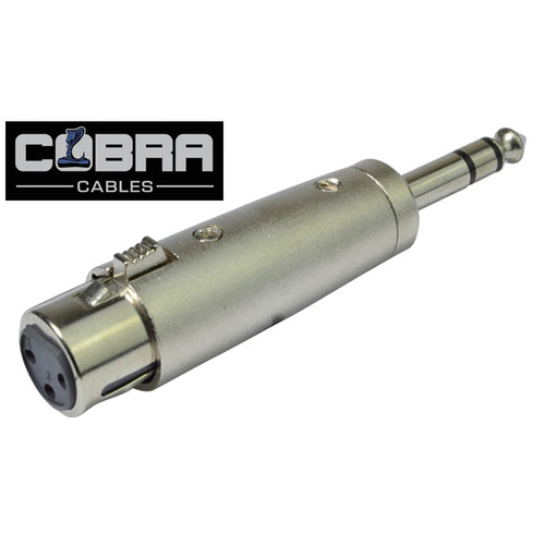 XLR Female to 1/4" 6.35mm Jack Plug Adapter - Stereo Plug TRS