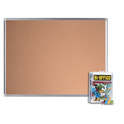 Bi-Office 1800x1200mm Cork Noticeboard Aluminium frame and pins