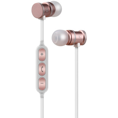 Metallic Magnetic Bluetooth Earphones Rose Gold