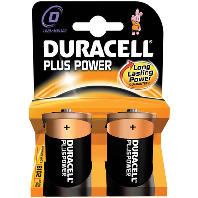 Duracell Plus Power Alkaline Batteries - D