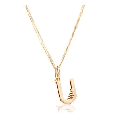 This Is Me 'U' Alphabet Necklace - Gold