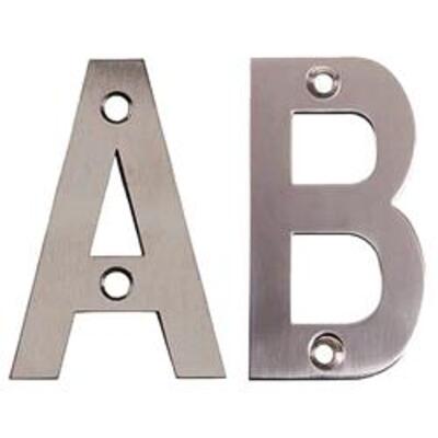 75mm Face Fix Letters Satin Stainless Steel  - Letter C