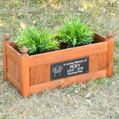 Pet Memorial Trough Planter Memorial with personalised slate plaque