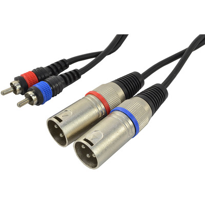 Dual Phono RCA To Dual XLR Male Lead 1.5m