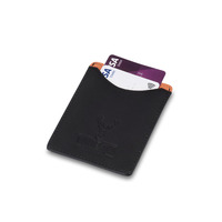 Image of Woodland Leathers Black And Orange Credit Card Case and Money Clip
