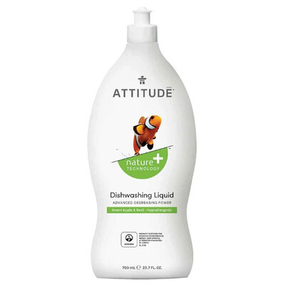 Attitude Washing Up Liquid   Green Apple & Basil   700ml