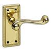 Image of ASEC URBAN Classic Georgian Plate Mounted Lever Furniture - Short Backplate - Polished Brass (Visi)