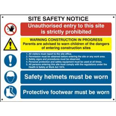 ASEC Composite Site Safety Poster 800mm x 600mm PVC Sign - Single Poster