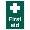 Image of ASEC First Aid 200mm x 300mm PVC Self Adhesive Sign - 1 Per Sheet