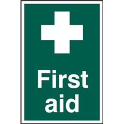 ASEC First Aid 200mm x 300mm PVC Self Adhesive Sign - 1 Per Sheet