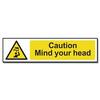 Image of ASEC Caution: Mind Your Head Sign 200mm x 50mm - 200mm x 50mm