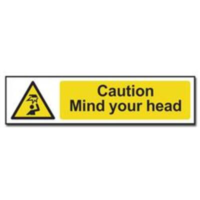 ASEC Caution: Mind Your Head Sign 200mm x 50mm - 200mm x 50mm