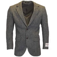 Harris Tweed Mens Silver Grey Herringbone Checked Blazer / Jacket - 38