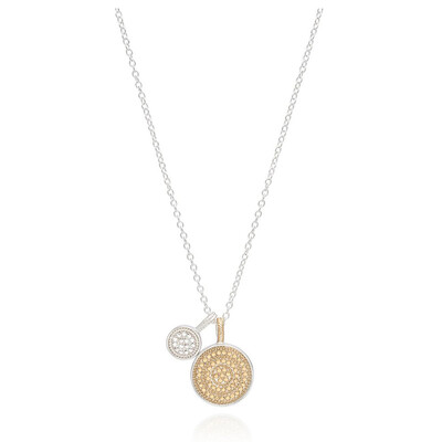 ANNA BECK Circle Of Life Charity Dual Divided Disc Necklace Gold & Silver
