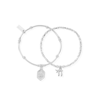 ChloBo Spiritual Set of 2 Bracelets Silver