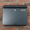 Image of Anthracite Grey Steel Letterbox - The Salute