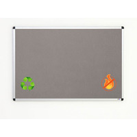 Image of Eco-Sound Aluminium Framed Blazemaster Noticeboard 900 x 600mm Grey