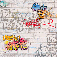 Image of White Brick Graffiti Wallpaper AS Creation 93561-1