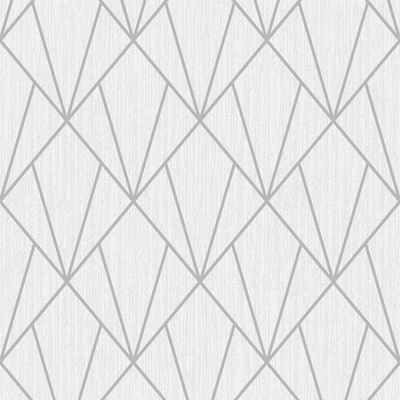 Indra Geometric Wallpaper Silver and Grey Muriva 154101