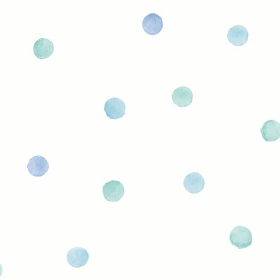 Over the Rainbow Watercolour Polka Dots Wallpaper Blue / Teal Holden 91001