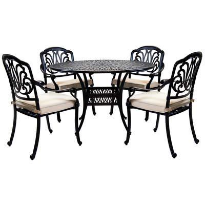 Garden Cast Aluminium 4 Seater Outdoor Dining Set